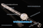 Cartier Ballon Bleu De Small Swiss Quartz Steel Case with White Dial Roman Numeral Markers and Black Leather Strap