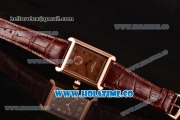 Patek Philippe Gondolo Miyota 1L45 Quartz Rose Gold Case with Coffee Dial and Arabic Numeral Markers