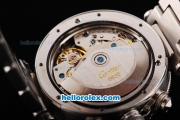 Cartier Pasha Swiss Valjoux 7750 Chronograph Movement White Dial with Black Stick/Numeral Marker-SS Strap