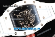 Richard Mille RM 055 Bubba Watson 9015 Automatic Ceramic Case with Black Dial Dots Markers and Rubber Strap