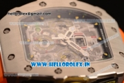 Richard Mille RM11-03 Swiss Valjoux 7750 Automatic Steel Case Skeleton Dial With Arabic Numeral Markers Orange Rubber Strap(KV)