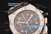 Audemars Piguet Royal Oak Offshore Black Themes Chronograph Swiss Valjoux 7750-SHG Automatic Steel Case with Black Dial and White Numeral Marerks-Run 12@Sec