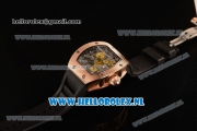 Richard Mille RM 018 Tourbillon Hommage a Boucheron Rose Gold Case with Skeleton Dial and 9015 Auto Black Rubber Strap