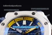 Audemars Piguet Royal Oak Offshore Diver Asia 2813 Automatic Steel Case with Blue Dial and Stick Markers Blue Rubber Strap (EF)