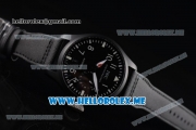 IWC Big Pilot Clone IWC 51111 Automatic PVD Case with Black Dial and Black Leather Strap Arabic Numeral Markers