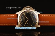 Panerai Pam 320L Luminor 1950 Swiss ETA 6497 Manual Winding Steel Case with Black Dial and Brown Leather Strap