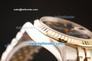 Rolex Datejust Swiss ETA 2836 Automatic Full Steel with Rose Gold Bezel and Dark Blue Dial-Two Tone Strap