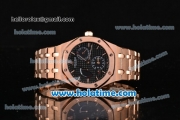 Audemars Piguet Royal Oak Dual Time Asia Automatic Rose Gold Case/Bracelet with Black Dial and Stick Markers