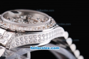 Rolex Datejust Oyster Perpetual Automatic ETA Case Full Diamond with Diamond Dial and Blue Round Pearl Marking