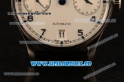 IWC Portuguese Automatic Clone IWC 52010 Automatic Steel Case with White Dial and Black Leather Strap - (AAAF)