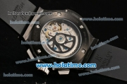 Hublot Big Bang Swiss Valjoux 7750 Automatic Movement PVD Case with Black Dial and Silver Markers-Black Rubber Strap