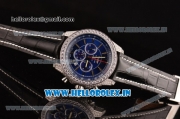 Breitling Bentley Barnato Racing Chrono Miyota OS20 Quartz Steel Case with Blue Dial Diamonds Bezel and Stick Markers