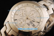 Tag Heuer Link 200 Meters Automatic Movement Full Steel with White Dial - Three Subdials and Stick Markers