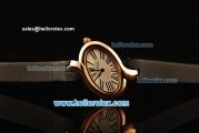 Cartier d'Art Swiss Quartz Rose Gold Case with Silver Dial and Black Leather Strap