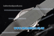 Rolex Pre-Daytona Chrono Miyota OS20 Quartz Steel Case with White Dial Stick Markers and Grey Nylon Strap