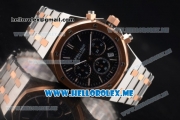 Audemars Piguet Royal Oak Miyota Quartz Two Tone Case/Bracelet with Black Dial and Stick Markers