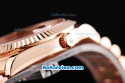 Rolex Day-Date II Swiss ETA 2836 Automatic Movement Full Rose Gold with Rose Gold Dial and Roman Numeral Hour Markers