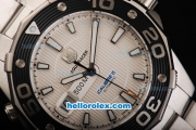 Tag Heuer Aquaracer 500 Calibre 5 Swiss ETA 2892 Automatic Movement Black Bezel with White Dial and White Stick Markers