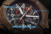 Breitling Super Avenger Swiss Valjoux 7750 Automatic Movement PVD Case with Black Dial and white Markers 48mm