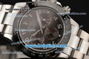 Rolex Daytona Chrono Swiss Valjoux 7750 Automatic Steel Case with Black Bezel Grey Dial and Arabic Numeral Markers