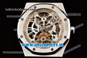 Audemars Piguet Royal Oak Skeleton Tourbillon Swiss Tourbillon Manual Winding Steel Case Skeleton Dial With Dots Markers Steel Bracelet