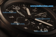 U-Boat Chronograph Swiss Valjoux 7750 Automatic Movement PVD Case with Black Dial and Black Leather Strap