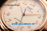 IWC Da Vinci Swiss ETA 2892 Automatic Steel Case with White Dial Arabic Numeral Markers and Genuine Leather Strap