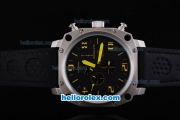 U-Boat Thousands of Feet Chronograph Automatic White Bezel with Black Dial-Yellow Marking