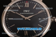 IWC Portofino Automatic Miyota 9015 Automatic Full Steel with Black Dial and Silver Stick Markers