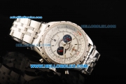 Breitling Bentley Supersports Chronograph Miyota Quartz Movement Full Steel with White Dial and Stick Markers