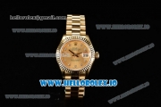 Rolex Datejust Swiss ETA 2671 Automatic Yellow Gold Case with Yellow Gold Dial Diamonds Markers and Yellow Gold Bracelet (BP)