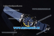 Audemars Piguet Royal Oak Offshore Diver Chrono Miyota OS20 Quartz PVD Case with Blue Dial Stick Markers and Blue Rubber Strap (EF)