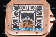 Cartier Santos Tourbillon Asia Automatic Rose Gold Case with Black Dial and Roman Numeral Markers