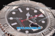 Rolex Yacht-Master Swiss ETA 2836 Automatic Full Steel with Black Dial and Dot Markers - 1:1 Original (JF)