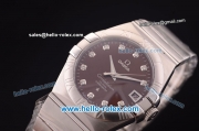 Omega Constellation Co-Axial Swiss ETA 2824 Automatic Full Steel Case with Brown Dial and Diamond Markers