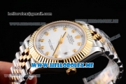 Rolex Datejust II Asia 2813 Automatic Two Tone Case/Bracelet with White Dial and Diamonds Markers (BP)