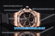 Audemars Piguet Royal Oak Offshore Chrono Miyota OS20 Quartz Rose Gold Case with Black Dial Diamonds Bezel and Black Rubber Strap (EF)