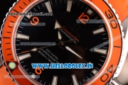 Omega Seamaster Planet Ocean Asia 2813 Automatic Steel Case with Stick Markers and Orange Rubber Strap -7750 Coating (EF)