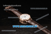 Breguet Classique Japanese Miyota 9015 Automatic Movement Rose Gold White Dial and Arabic Numeral Markers Leather Strap (FF)