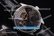 IWC Portuguese Tourbillon Asia ST25 Automatic Steel Case with Black Dial Arabic Numeral Markers and Black Leather Strap