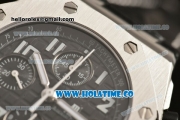 Audemars Piguet Royal Oak Offshore Chronograph Swiss Valjoux 7750 Automatic Movement Steel Case with Black Dial and Black Leather Strap