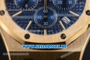 Audemars Piguet Royal Oak Miyota Quartz Yellow Gold Case/Bracelet with Blue Dial and Stick Markers