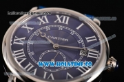 Cartier Rotonde De Asia Manual Winding Steel Case with Blue Dial and White Roman Numeral Markers