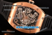 Richard Mille RM 038 Asia Automatic Rose Gold Case with Skeleton Dial and Black Inner Bezel - White Dot Markers