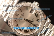 Rolex Datejust 31 Steel 2836 Auto With Steel Bracelet Sliver Dial Roman Diamond Bezel