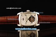 Parmigiani Kalpa XL Swiss Tourbillon Manual Winding Movement Steel Case with Brown Leather Strap