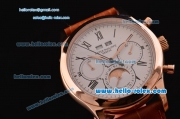 Patek Philippe Complications ST18 Automatic Rose Gold Case with Black Roman Numeral Markers and White Dial