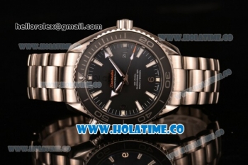 Omega Planet Ocean Clone 8500 Automatic Steel Case/Bracelet with Black Dial and White Stick Markers (EF)