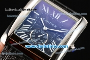 Cartier Tank MC Miyota Quartz Steel Case with White Roman Numeral Markers and Black Dial