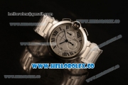 Cartier Ballon Bleu De Chrono Swiss Valjoux 7750 Automatic Steel Case with White Dial and Steel Bracelet - (H)